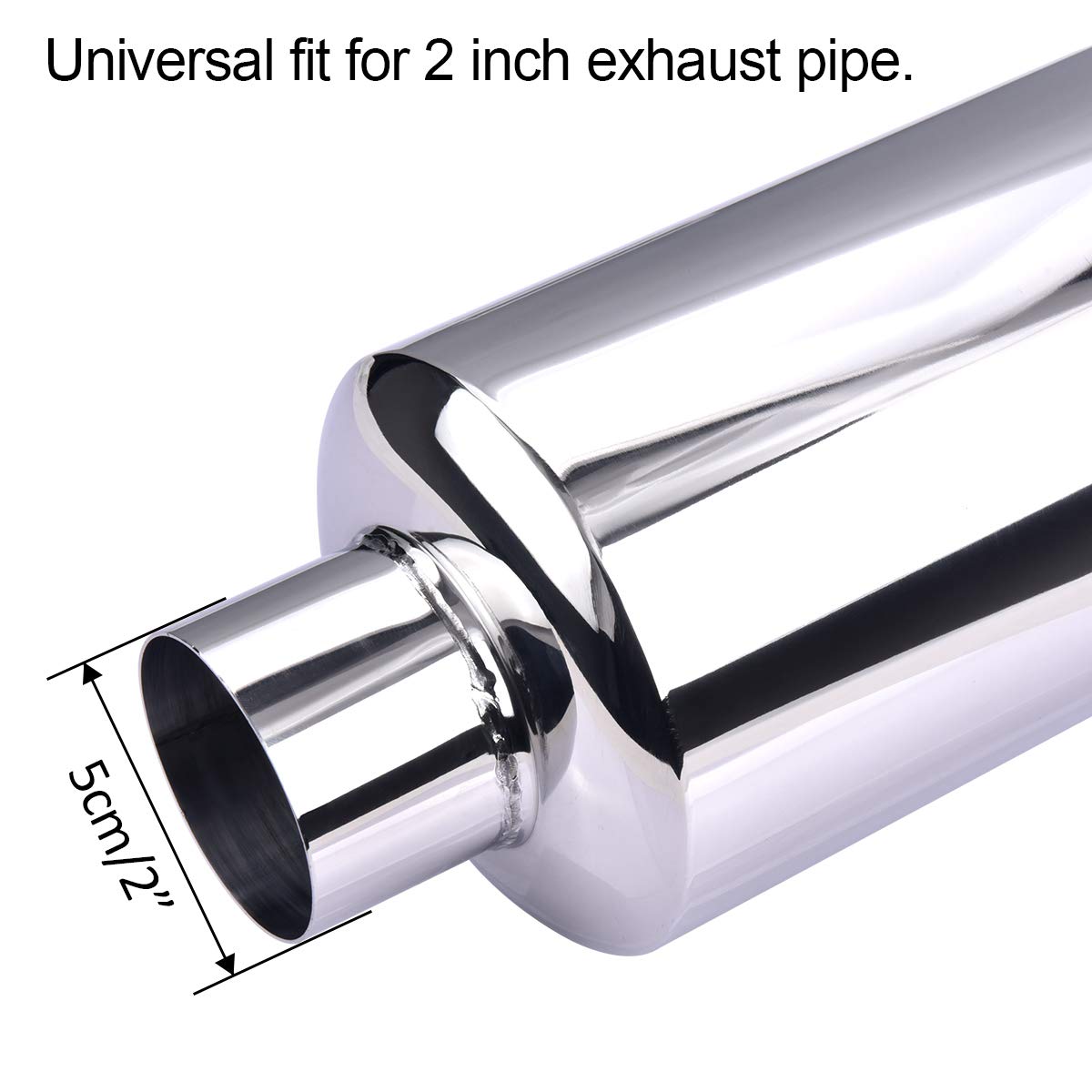 EVIL ENERGY 2" Inlet 3" Outlet Exhaust Tip Burnt Muffler Universal 14.8" Length