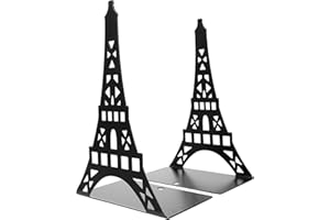 GAROZATION 2pcs Metal Bookends with Polished Finish and Smooth Burr-Free Surface, Tower Shape Decorative Book