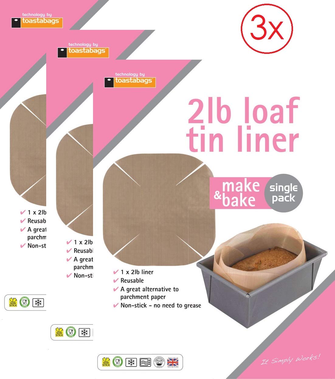 Loaf Tin Liners 1lb or 2lb Toastabags Make & Bake (3X) Amazon.co.uk