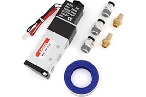 AIRZOE 1/4"NPT DC12V 2 Position 5 Way Solenoid Valve,Single Coil Pilot-Operated Electric Solenoid Valve(Outlet wire)4V210-08