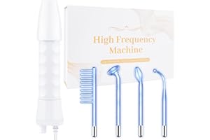 High Frequency Facial Wand – Uaike Portable Handheld Blue High Frequency Skin Facial Machine at Home – Skin Face Wand Device with 4 Different Blue Glass Tubes