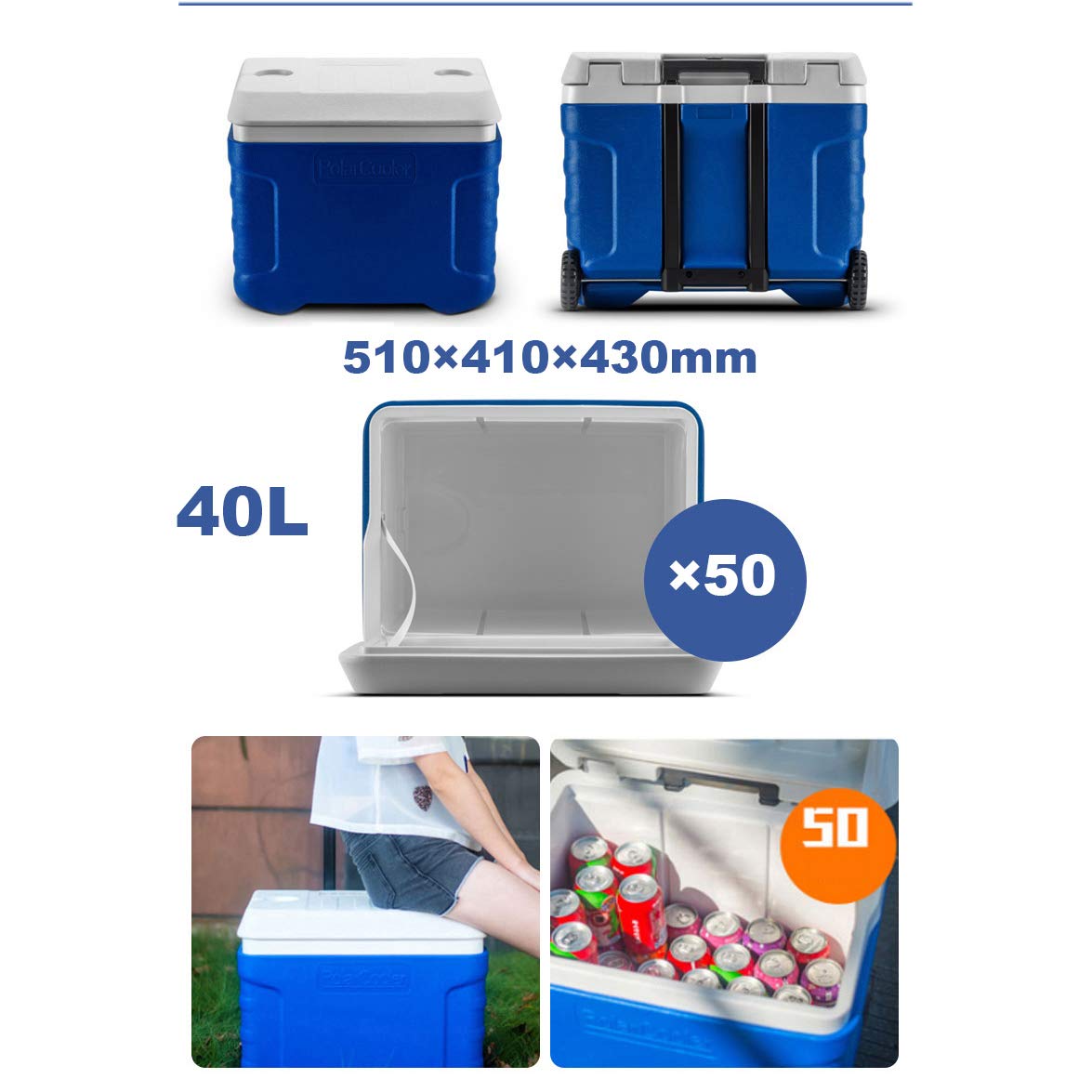 JCOCO Nevera con Ruedas Grandes - 20L / 40L Bebida de Comida ...