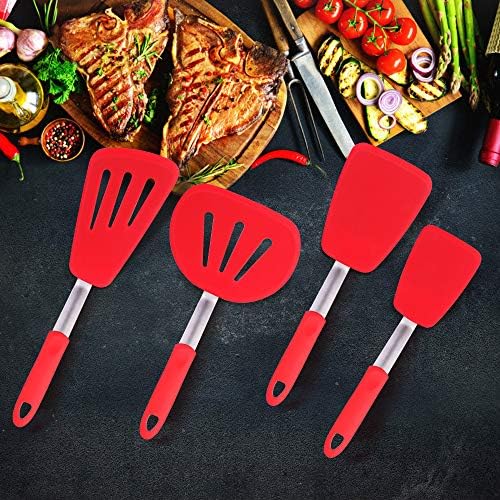 Silicone Spatulas for Nonstick Cookware, Extra Wide Flipper Spatula