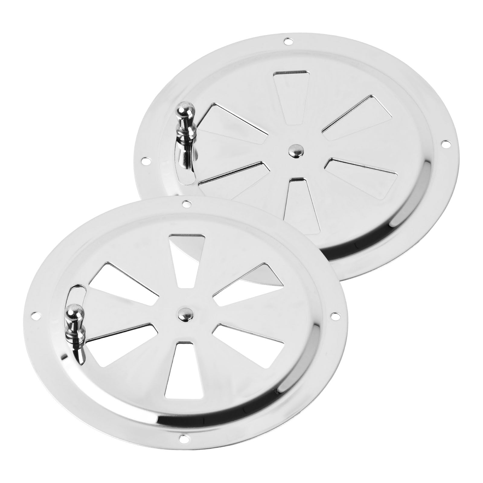 Gudalea Pack of 2 Circular Ventilation Cover, Gill Plate Ventilation Rosette, Stainless Steel Round Ventilation Rosette, for Adjusting BBQ Smoker, Grill Vents, Stove Airflow