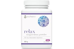 Youtheory Relax Magnesium Powder Berry Flavour, with Magnesium, GABA, L-Theanine, and L-Glycine. Helps Promote Relaxation, 12