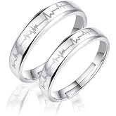 Couples Rings Set Matching Promise Rings Adjustable Wedding Trendy Titanium Stainless Steel Rings for Couples Valentines Day Jewelry