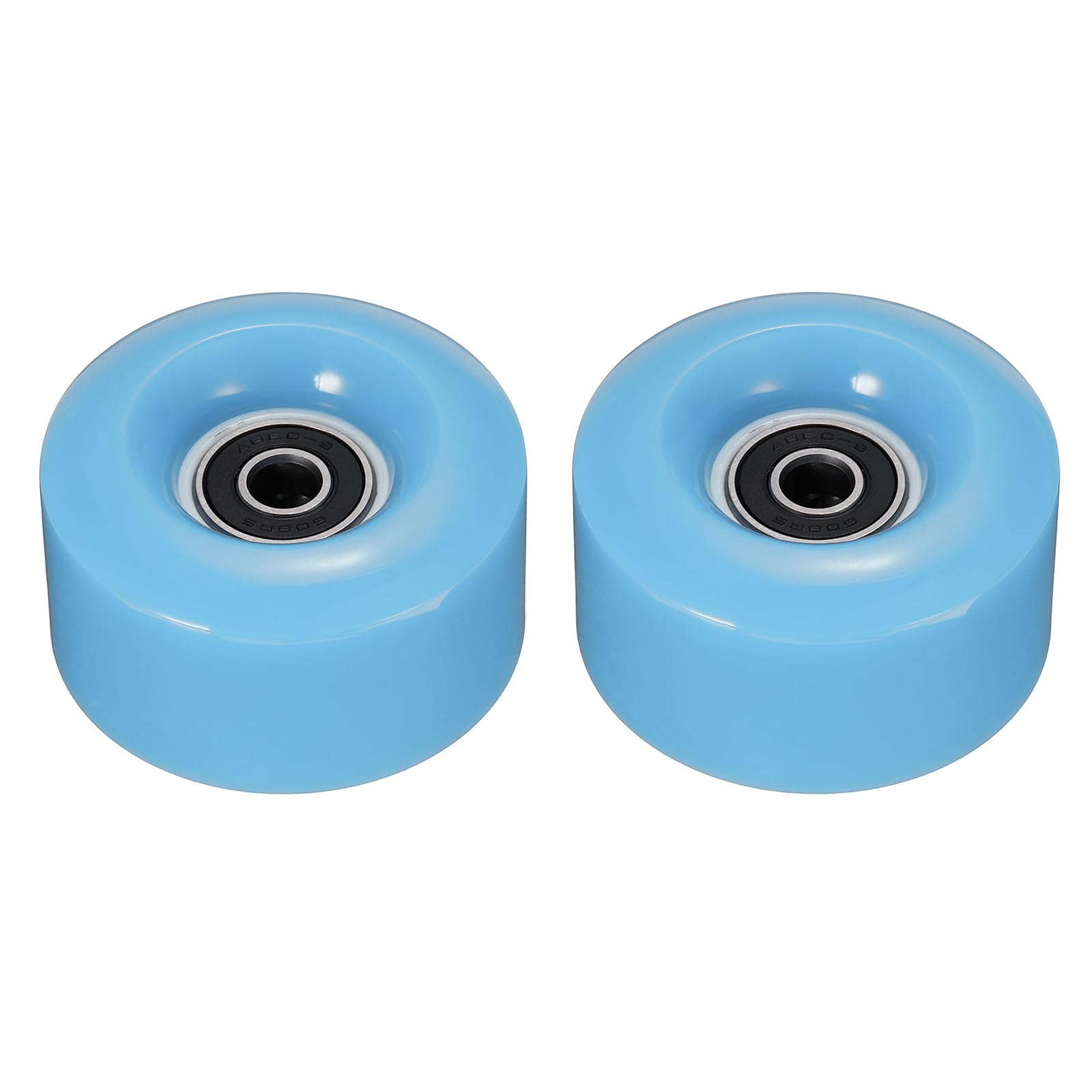 M METERXITY 2 Pack Roller Skate Wheels - Quad Skates Accessories with Bearings, Durable Wear-Resistant PU Wheels, Apply to Skating (32 x 58mm, Light Blue)
