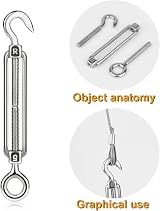 CHRORINE 5 Pcs Turnbuckle Wire Tensioner M5 Stainless Steel Rope Cable view 4