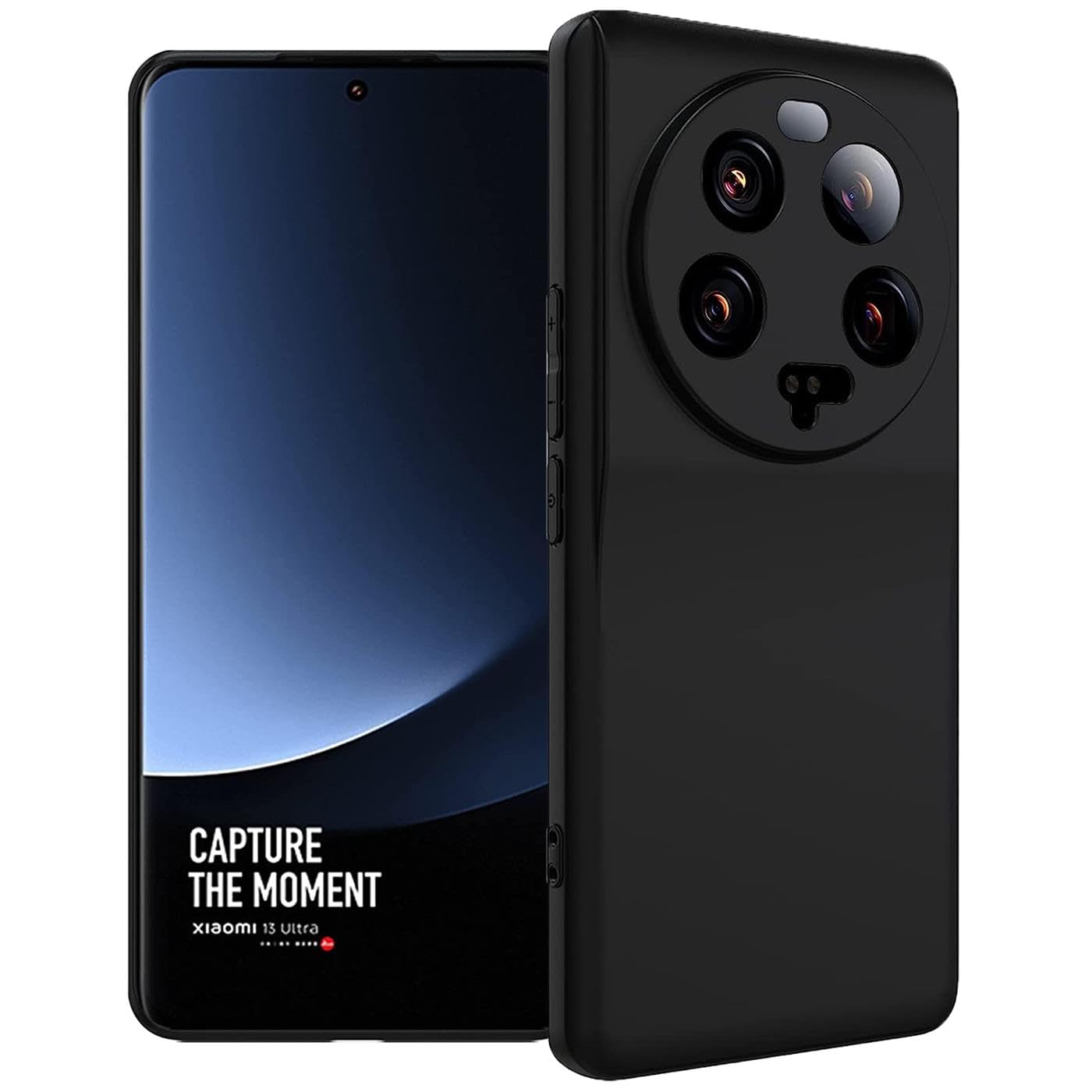 Verco Compatible with Xiaomi 13 Ultra Case, Matte Back Shell Protective Case for Xiaomi 13 Ultra 5G Case Silicone Cell Phone Case - Black