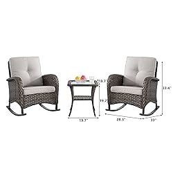 HUMMUH 5 Pieces Wicker Patio Furniture Set,Outdoor