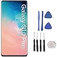 Organic Screen Replacement for S10 Plus, S10 Plus Frame, Digitizer Assembly with Frame Repair Tools for S10 Plus Smartphone