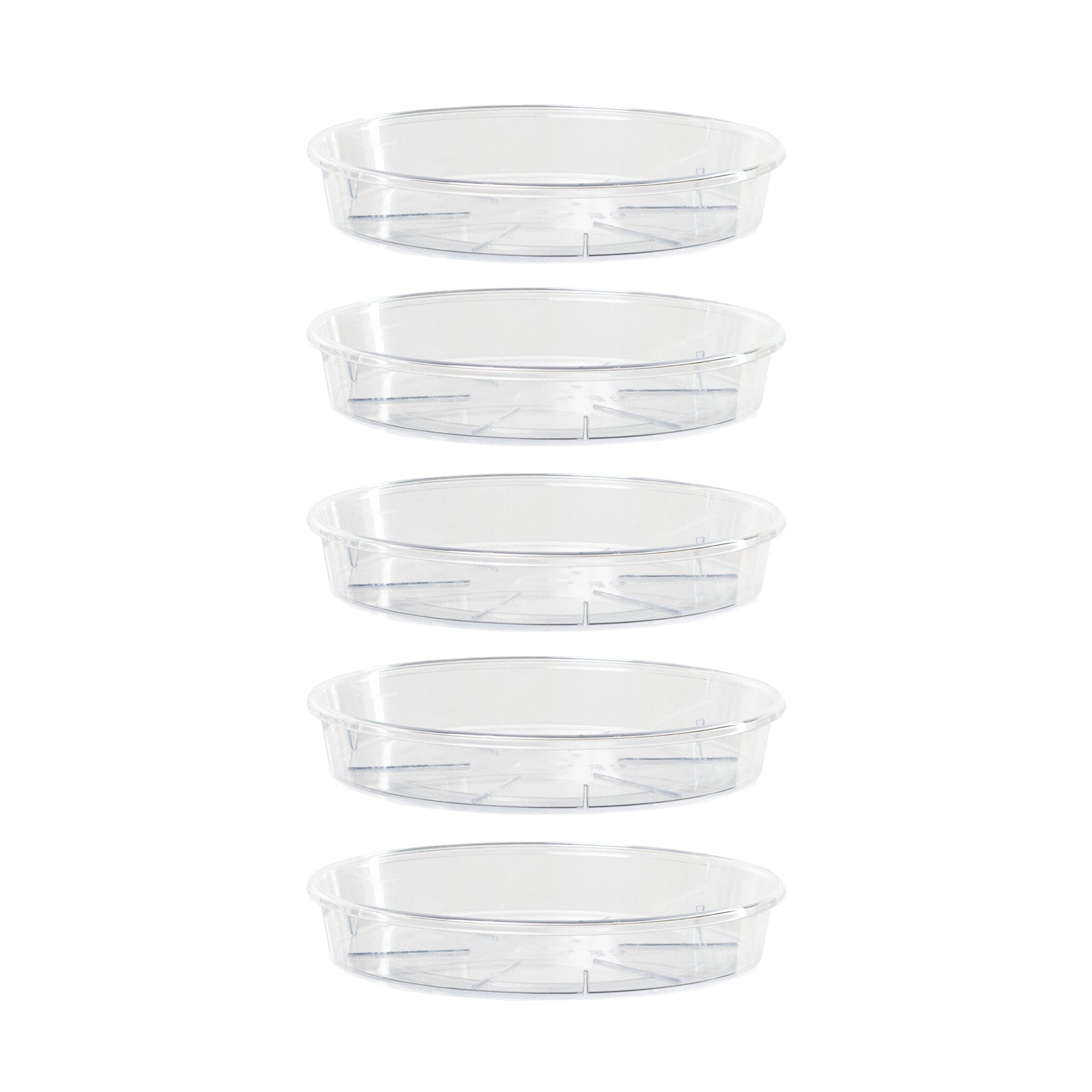 Kalapanta Transparent Saucer Set in resistant Plastic, Round shape for indoor or outdoor use (5, Ø 14 cm)
