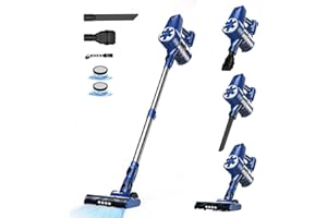 UMLo Cordless Vacuum Cleaner, 6-in-1 Ultra-Lightweight Stick Vacuum with 2200 mAh Battery, Powerful Rechargeable Vacuum Cleaner, 40 Mins Max Runtime, Perfect for Carpet Hard Floor Pet Hair Home-N3S