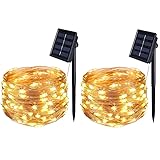 BOLWEO 2 Pack Solar Powered String Lights,Solar
