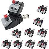 exgoofit DC Power Connector Plug 10 Pairs Male and Female DC Connector 5.5mm x 2.1mm Power Jack Plug Adapter Socket for CCTV Camera and Led Strip