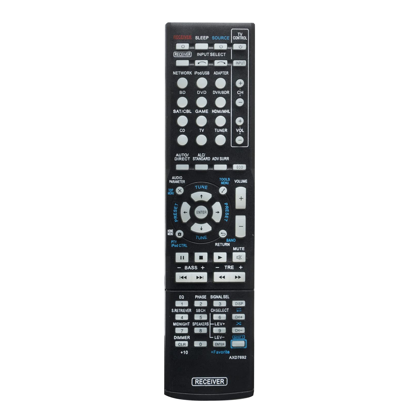 AULCMEET AXD7692 AXD7664 Replaced Remote fit for Pioneer AV System VSX-823-K VSX-528 VSX-828 VSX-43 VSX-5231 Audio Video Receiver VSX-1012-K VSX-AX5i-G VSX-43