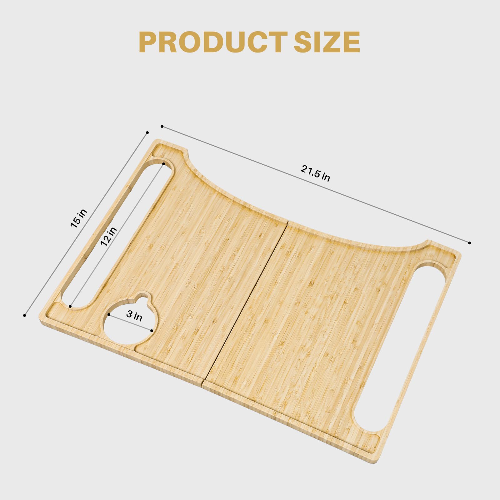Walker Tray Table with Cup Holder Mobility Table Tray for Folding Walkers Foldable, Portable Multipurpose Bamboo Tray for Eating, Crafts, Laptops Medical Equipment Accessories