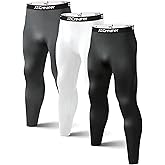 1 or 3 Pack Mens Long Johns Thermal Pants, Fleece Lined Lightweight Base Layer Bottoms, Compression Leggings Winter Gear