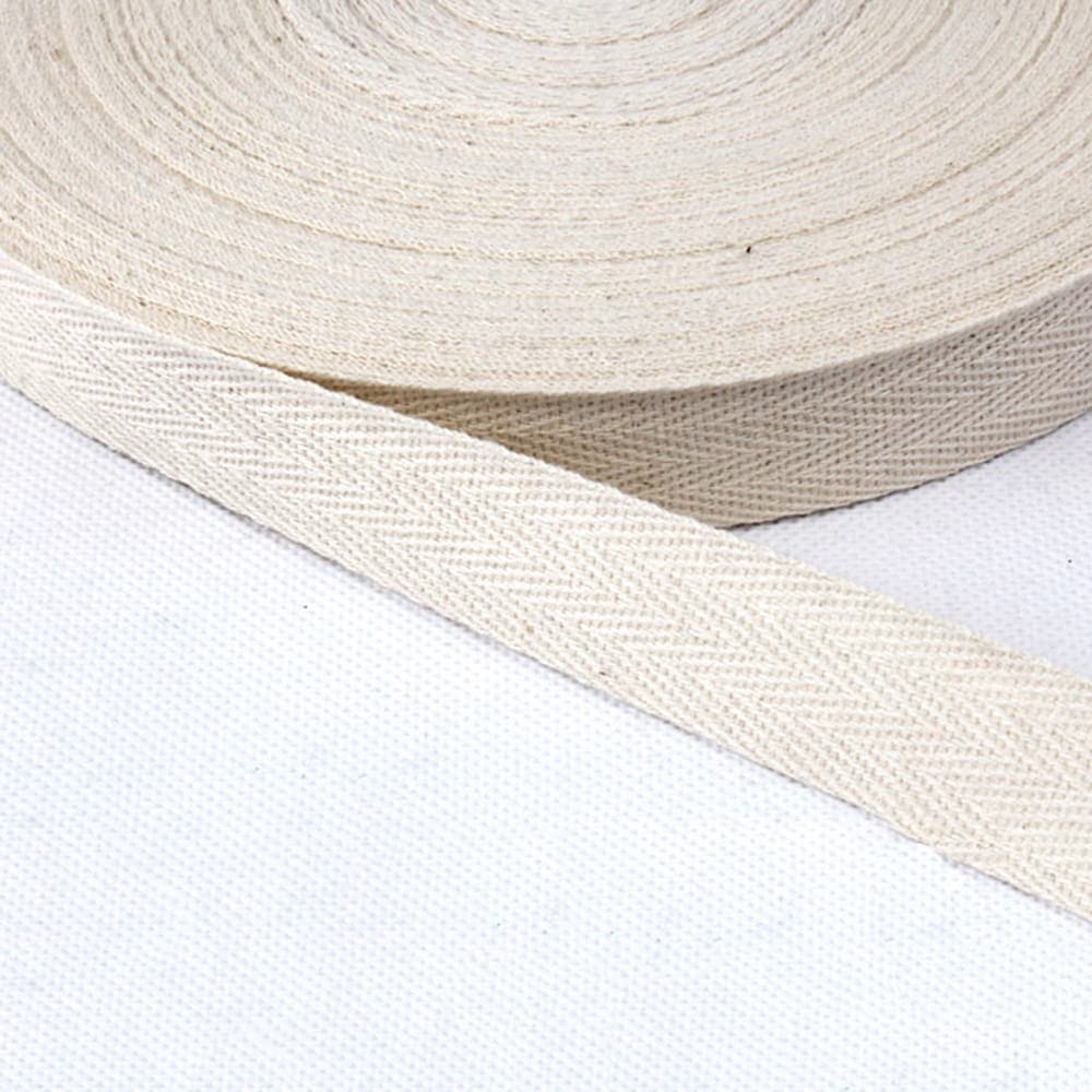 Cotton bias binding, 50 yards x 20 mm hem tape, twill tape, seam tape, cotton tape, textile tape, herringbone tape, twill tape, weaving tape for dressmaking, DIY sewing, crafts, beige