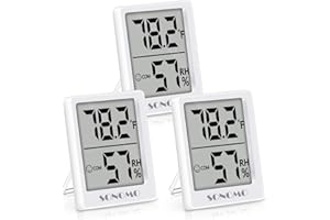 SONOMO Hygrometer Indoor Thermometer Humidity Meter, 3 Pack Room Thermometer with Temperature and Humidity Monitor for Home, Baby Room,Bedroom,Office, Greenhouse, Apartments (White)
