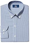 Buttoned Down Men's Slim Fit Button-Collar Non-Iron Dress Shirt, Blue Gingham, 15.5" Neck 37" Sleeve