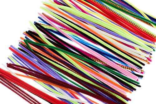 SE GC-PC615C 12â€ x 3/4â€ Assorted-Colored Chenille Stem/Pipe and Gun Cleaners (Pack of 150)