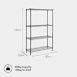 VonHaus 4-Tier Adjustable Wire Shelving Unit Garage Storage view 3