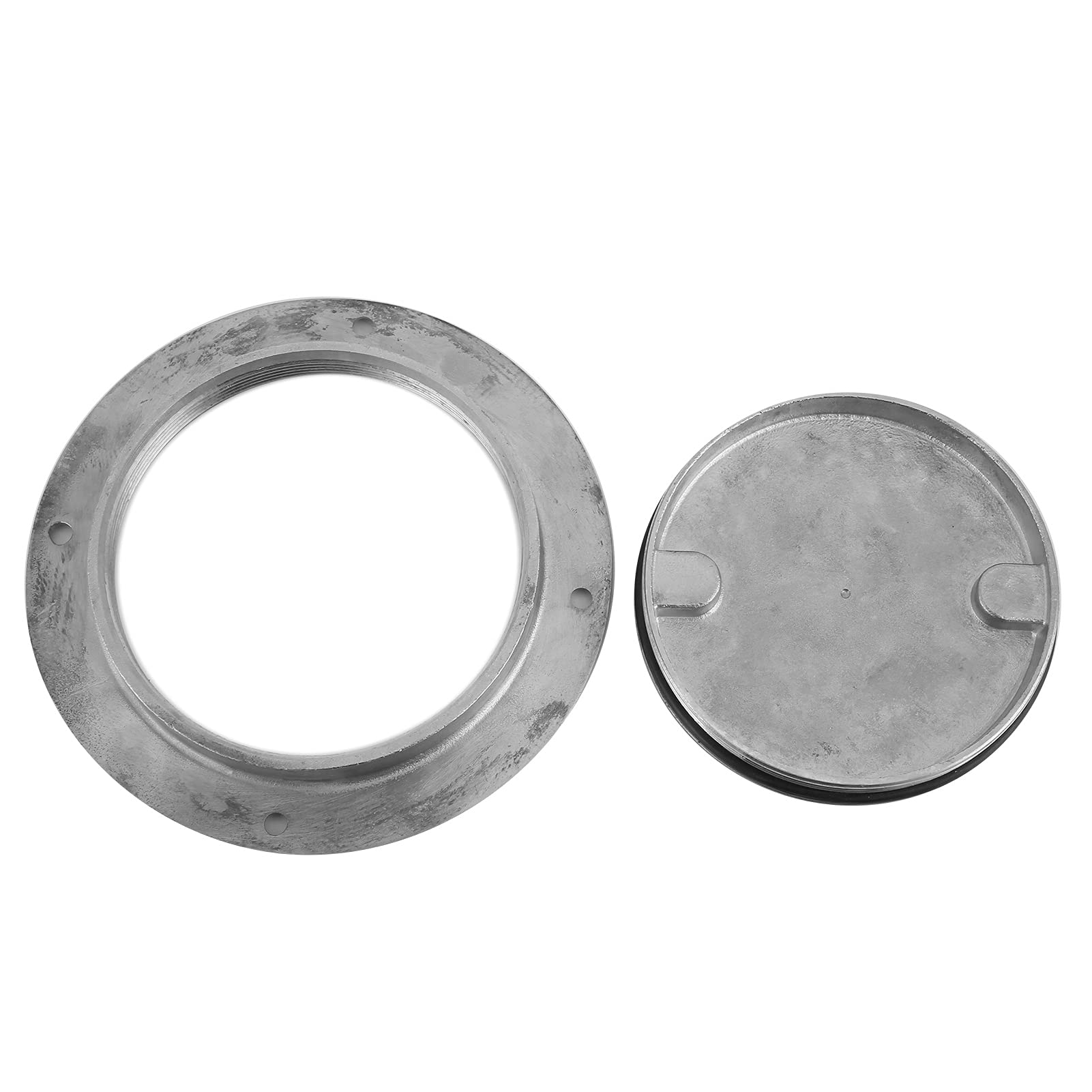 Deck Plate Access Cover 4in 316 Stainless Steel Deck Cover Plate with Hole Key for Yacht Marine Hardware Accessory