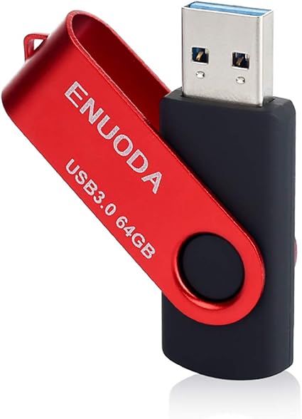 Cle Usb 64 Go Enuoda Usb 3 0 Flash Drive Stockage Rotation Disque Memoire Stick Rouge Amazon Fr Informatique
