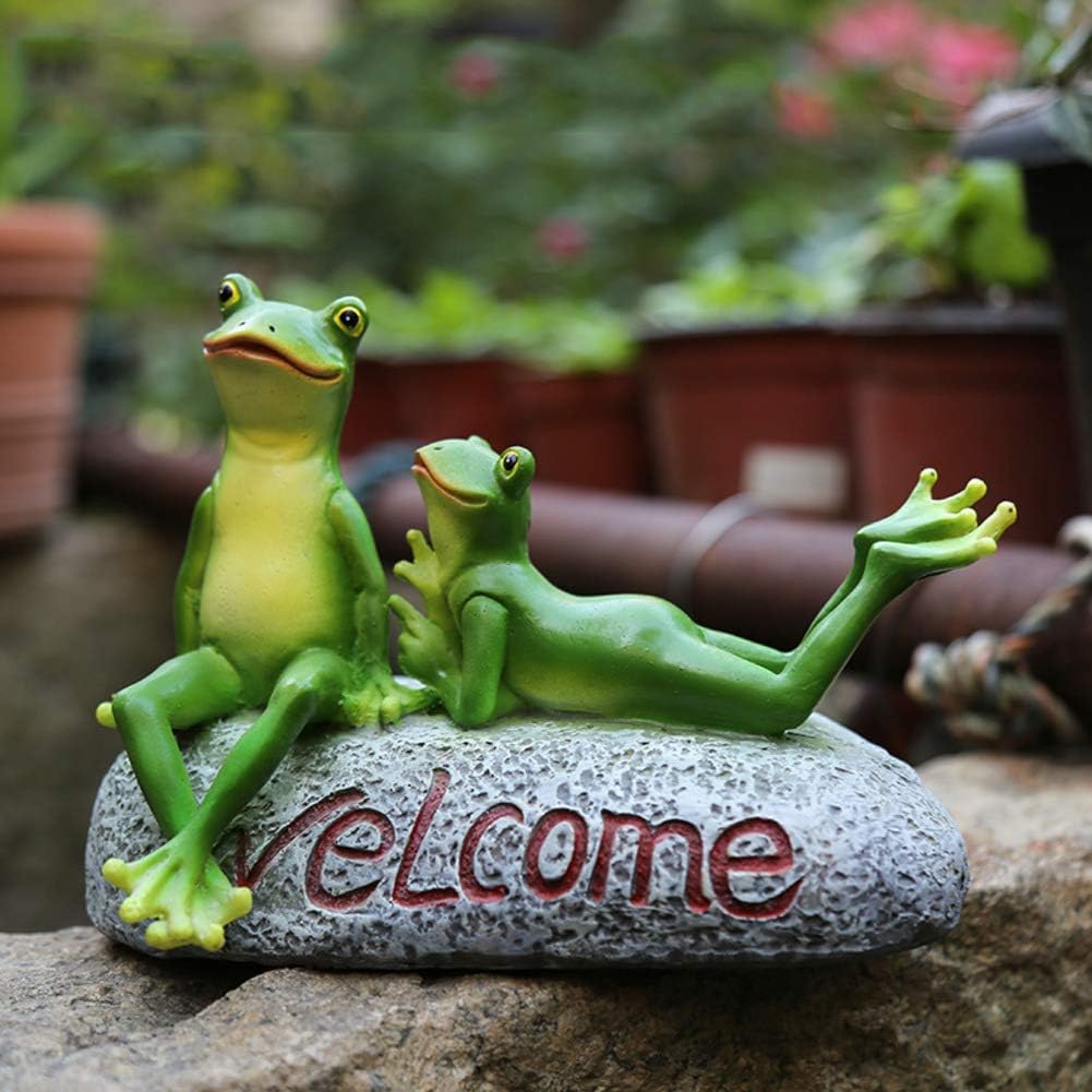 Lindo Rana Resina Escultura Animal,Jardín Decoración Rana Estatua