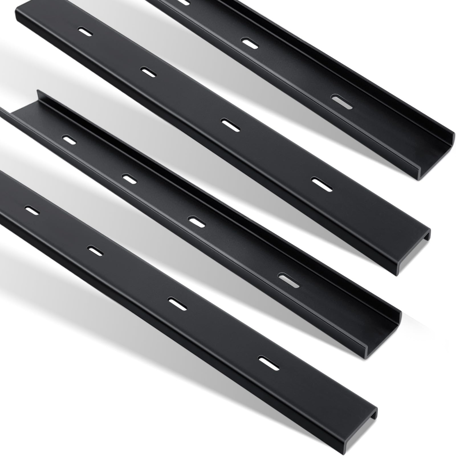 Photo 1 of Blulu 2 Pcs 14" L X 2" W C Channel Steel Support Metal Support Bracing Hidden C Bracket for Table Top Live Edge Slab Woodworking, Black Coat Finish