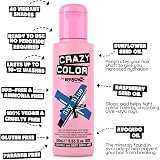 Crazy Color Sky Blue Semi-Permanent Hair Dye 200ml Vegan Formula view 4