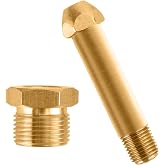 KOLIBROX CGA-580 Nut &amp; 3" Nipple - Regulator Inlet Bottle Fitting for Helium Argon Nitrogen - Brass Construction Threaded Design - Perfect for Gas Cylinders &amp; Welding | 3"x1/4 NPT