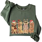 DIOMMELL Christmas Golden Retriever Sweatshirt Christmas Sweatshirt For Golden Retriever Mom