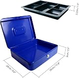 igadgitz Home U7171 Petty Cash Box with Keys and Coin Tray 12in Black view 2