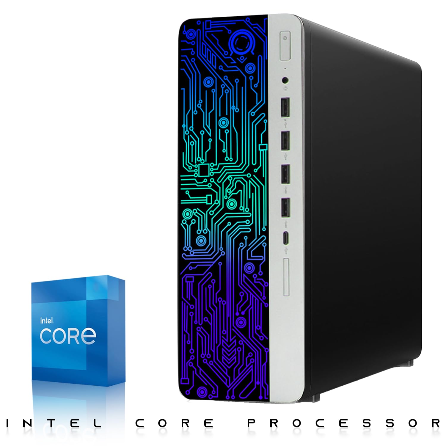 TechMagnet HP G3 Gaming Desktop PC, Intel Core i7 6th Gen, GT 1030 Graphics, 16GB RAM, 240GB SSD | 2TB HDD, RGB Keyboard Mouse, RGB Headphone, Webcam, New Dual MTG 24 inch Monitor Windows 11 Pro (Renewed)