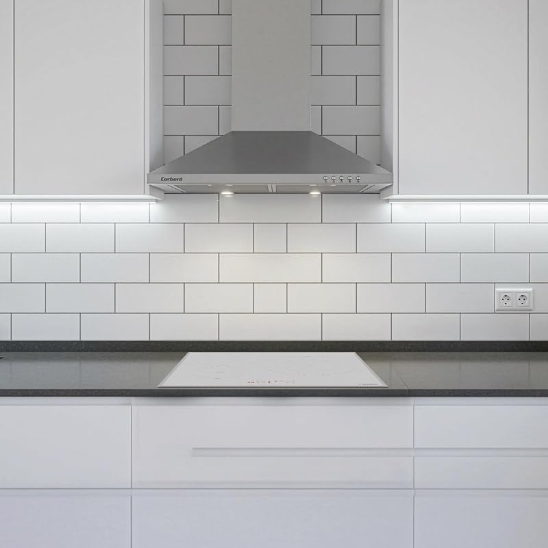 Corberó - Extractor de Pirâmide 60 cm | TEIDE636X |375,4 m3/h | 57db | 36,5 W | 3 velocidades | Controlo por botão de pressão | 2 filtros de alumínio + filtro de carvão | Aço inoxidável
