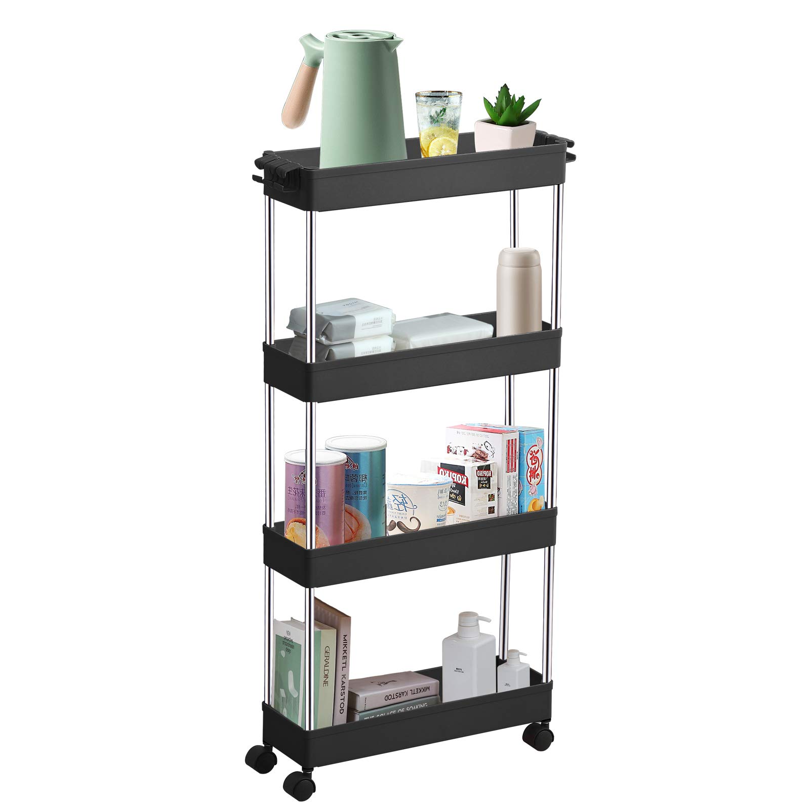 Buy DLO 4 Tier Slim Storage Cart, Bathroom Organizer Slide Out Rolling