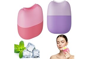 Face Ice Roller for Face & Eye, Silicone Ice Face Roller Lymphatic Contour Face Brush for Lymphatic Drainage, Reusable Leak-P