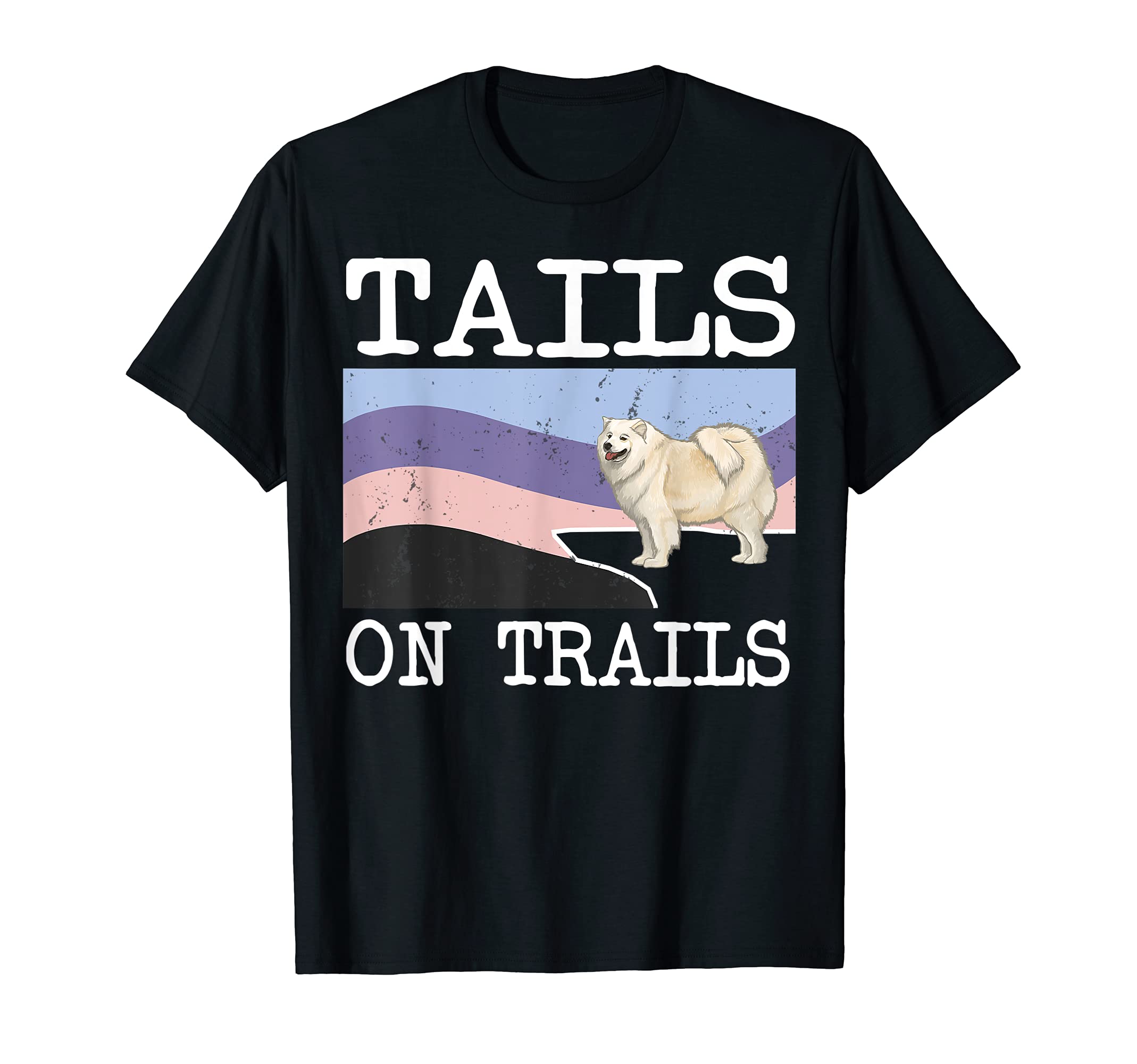 Samoyed Tails On Trails Funny Dog Hiking T-Shirt