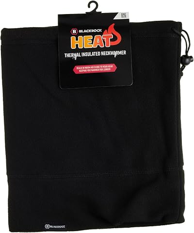 Blackrock HEAT Thermal Neck Warmer Snood Black Microfleece with Drawstring