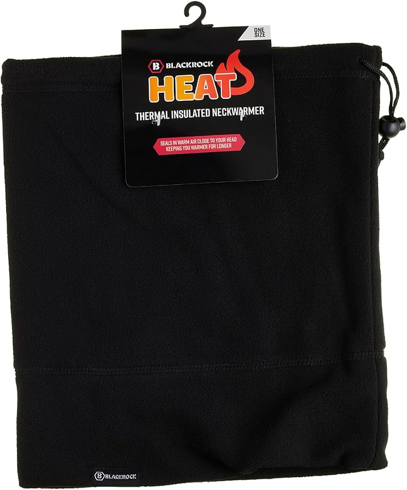 Blackrock HEAT Thermal Neck Warmer Snood Black Microfleece with Drawstring