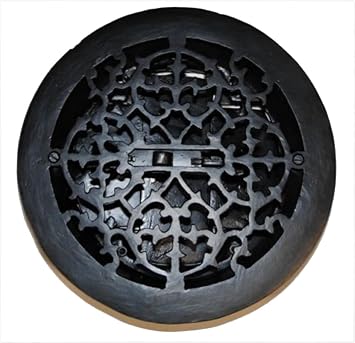 Round Cast Iron Floor Register Heat Grate Antique Vintage Sty