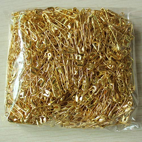 1000 pcs Exquisite Small 19mm Gold Tone Metal Clothing Accessories Trimming Fastening Safety Pins (Gold, 1000pcs)