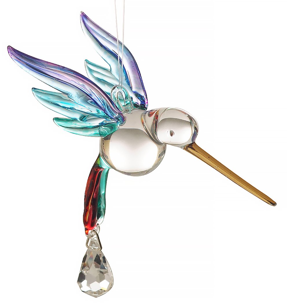 Handmade Fantasy Glass Hummingbird Suncatcher Gift Rainbow — image 1