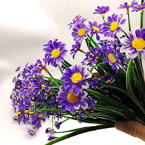 Grunyia Artificial Daisy Flowers (Pack of 4) (Blue) The Home Kitchen