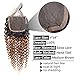 Alisfeel Ombre Kinky Curly Hair with Closure Grade 8A Brazilian Virgin Curly Hair Extensions with 4x4 Free Part Lace Closure Human Hair 1B/30# Color (18 20 22+16)