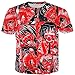kydely Unisex 3D Print T Shirts Ahegao Funny Short Sleeve Funny Cotton T-Shirt 19 XL