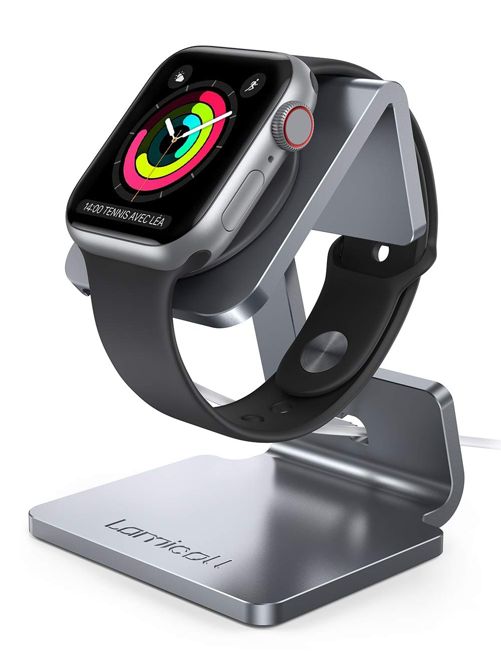 Lamicall Stand for Apple Watch - Desk iWatch Stand Holder Charging Dock Station Designed for Apple Watch Series 11/10/9/8/SE/7/6/5/4/3, Ultra 3/2/1, iWatch 49mm/44mm/42mm/40mm/38mm - Gray