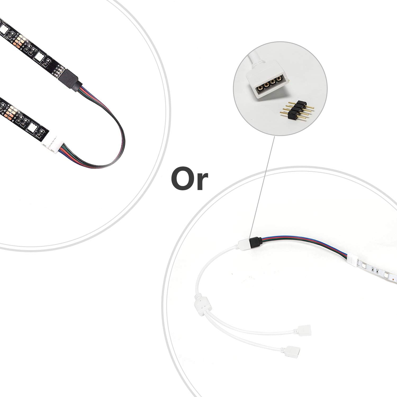 LED Strip Connector Kit for 5050 10mm 4Pin,Includes 8 Types of Solderless LED Strip Accessories,Provides Most Parts for DIY: Home Improvement